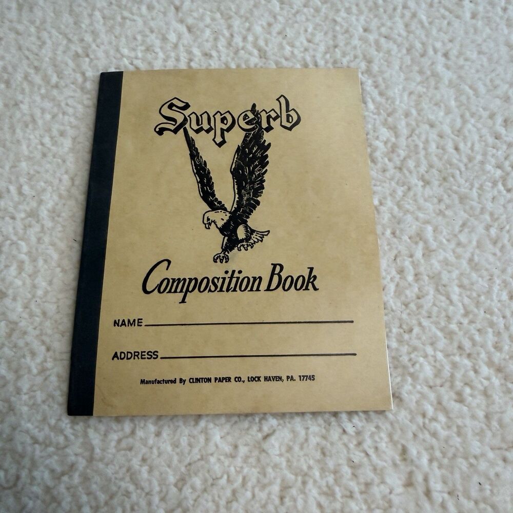 Superb Composition Book 1970s Clinton Paper Lock Haven Pa